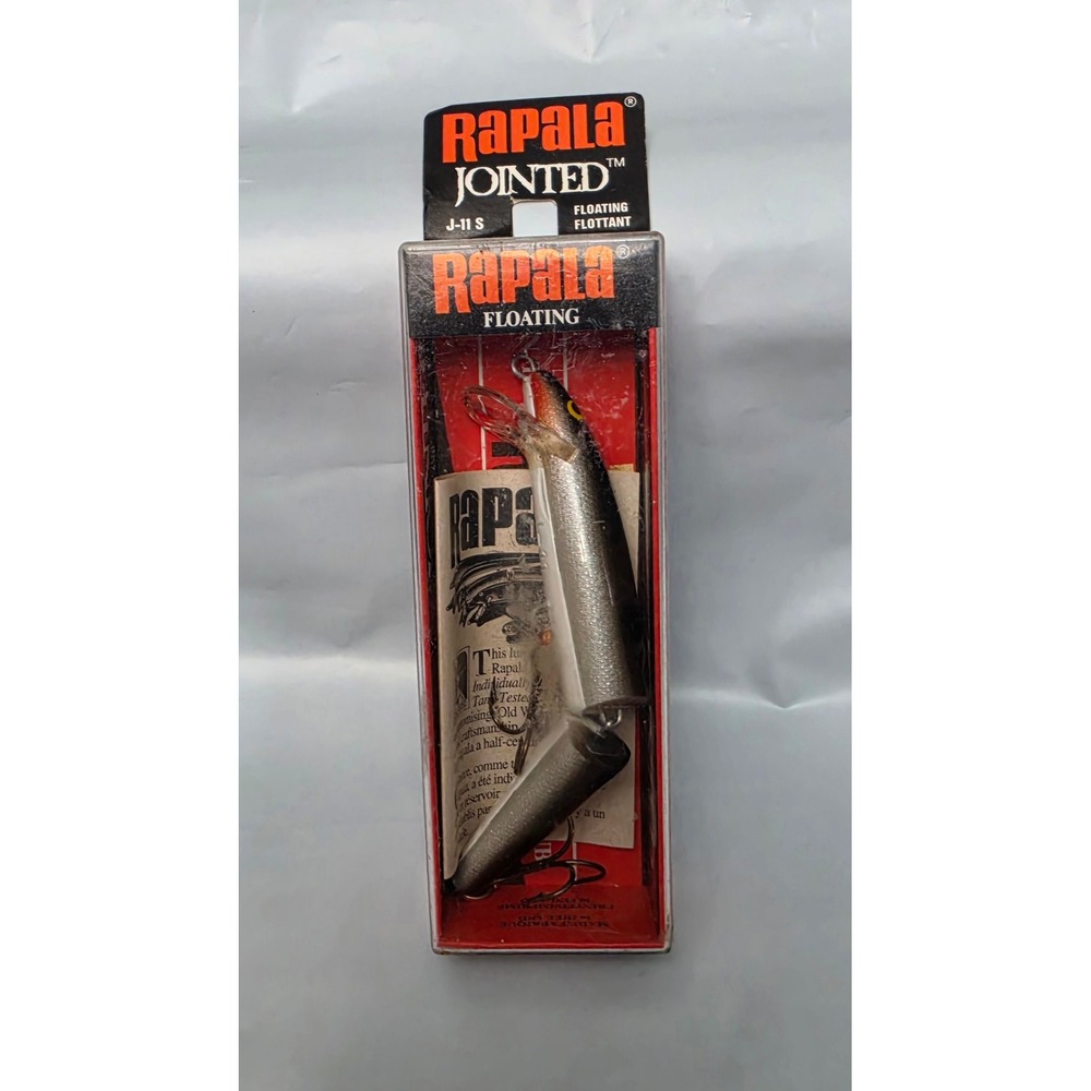 Vintage Rapala Jointed Floating Lure 11cm Silver J-11 S With Box